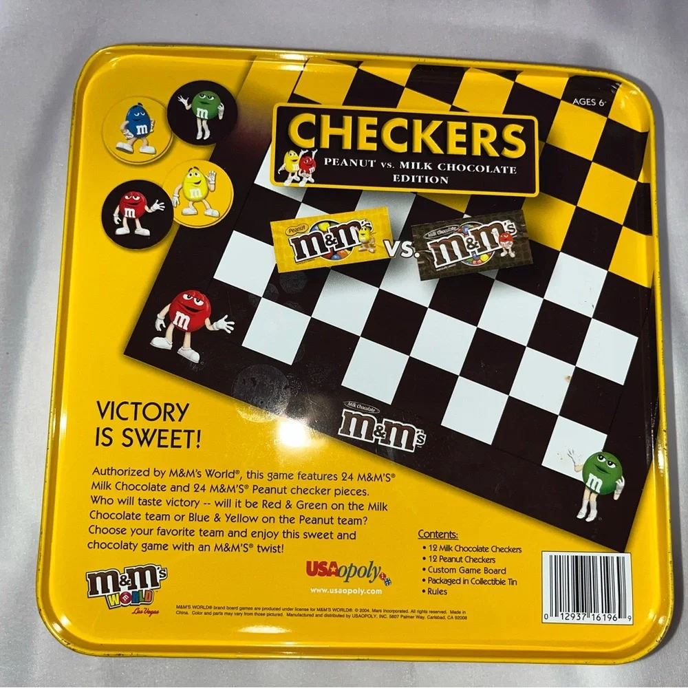 New M&M’s Checkers Game Peanut vs Milk Chocolate Tin Sealed‎ In Box